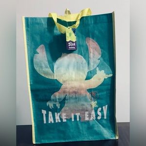 Disney Stitch Reusable bag Take  it Easy graphic: green.